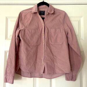 Abercrombie & Fitch pink corduroy button down blouse